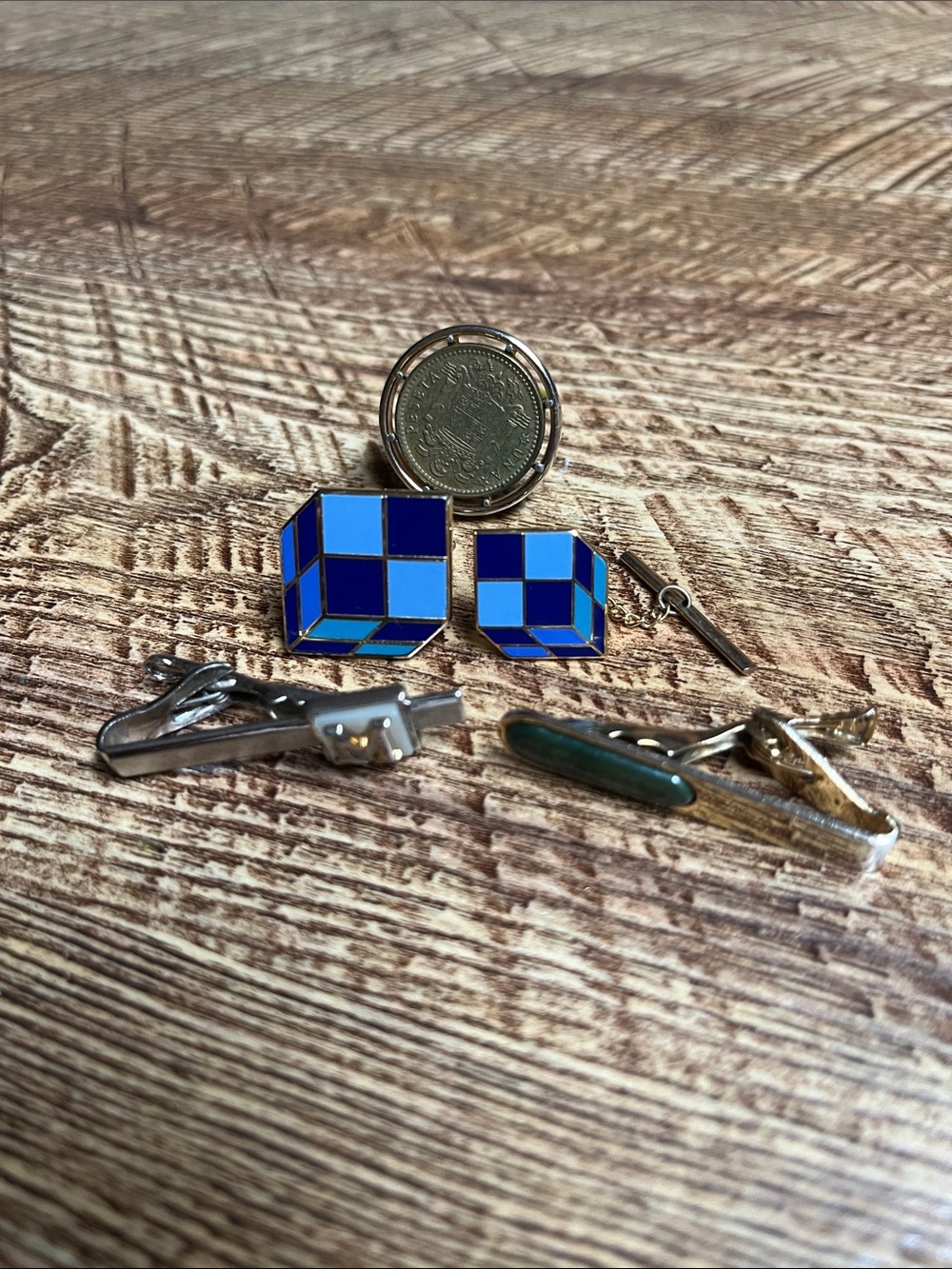 Cufflinks and Tie Clips.  Odd lot